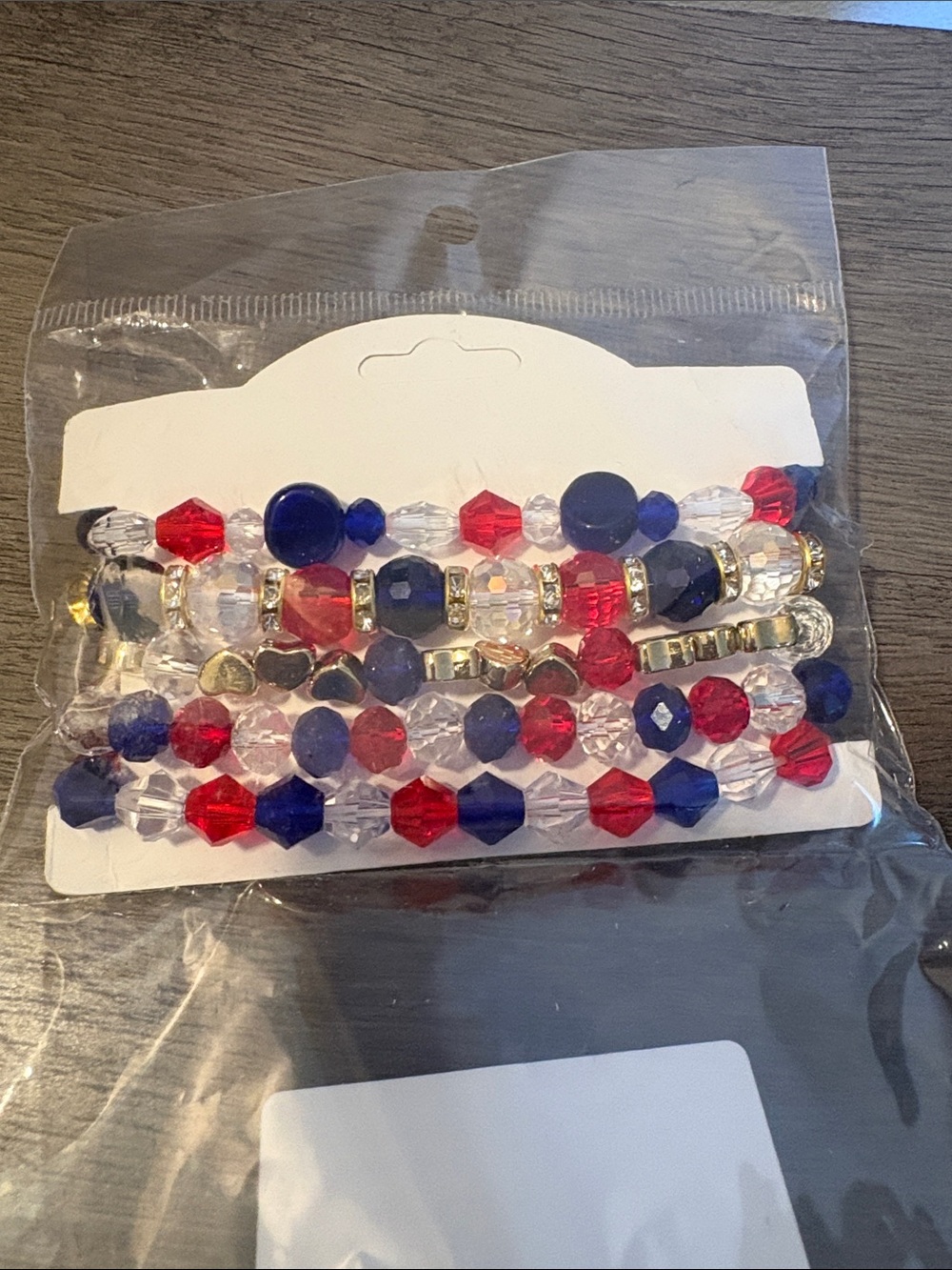 Patriotic Red White & Blue Bracelet Stack Set – USA Flag Charms